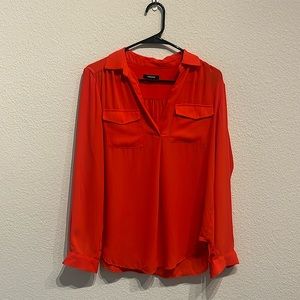 PREMISE Red Blouse Quarter Sleeve Size Small S